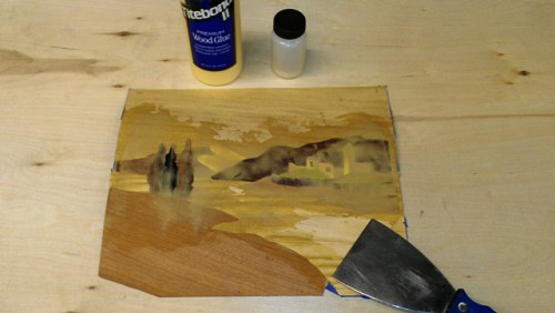 Filling marquetry joints
