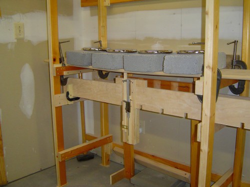 Measuring shelf sag with weights in place