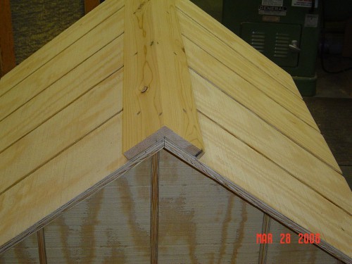 Dog house roof ridge cap