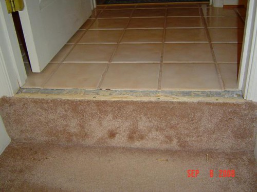 Floor without trim strip