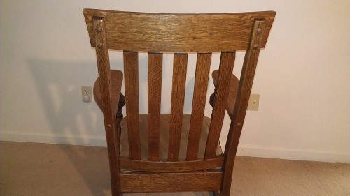 Restored rocking chair back view