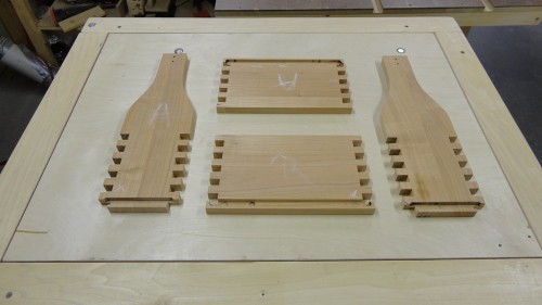 Wine tote components ready for assembly