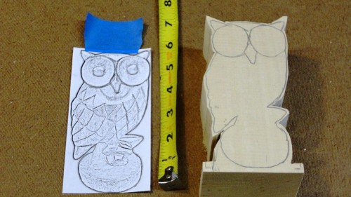 Owl cut to rough shape with the band saw