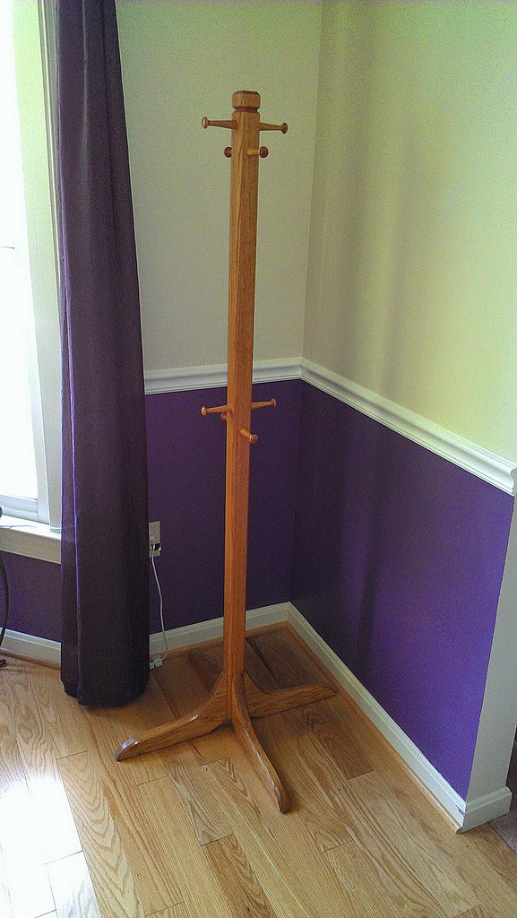 Solid oak coat rack