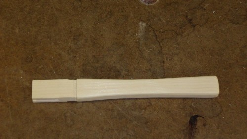 Mallet handle after rounding and sanding