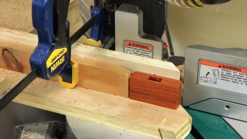 Making angled cuts to bevel the edges of the mallet head