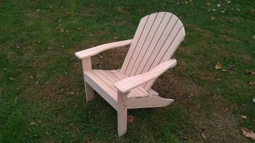 Shell back Adironack chair made from western red cedar