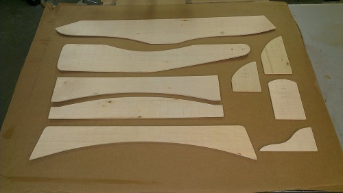 Templates are essential for laying out the curved parts of the Adirondack chair