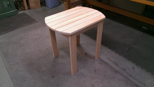Adirondack side table made from solid cedar