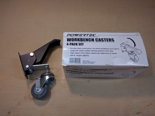 Powertec workbench casters sold as a package of 4