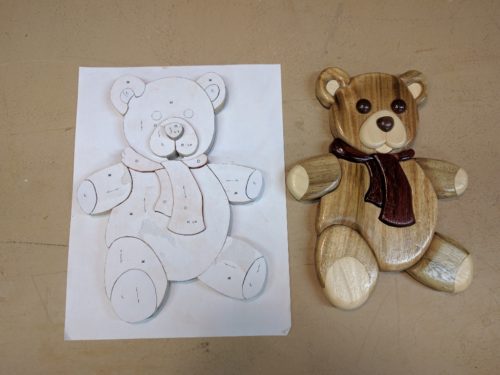 One teddy intarsia finished, another one underway