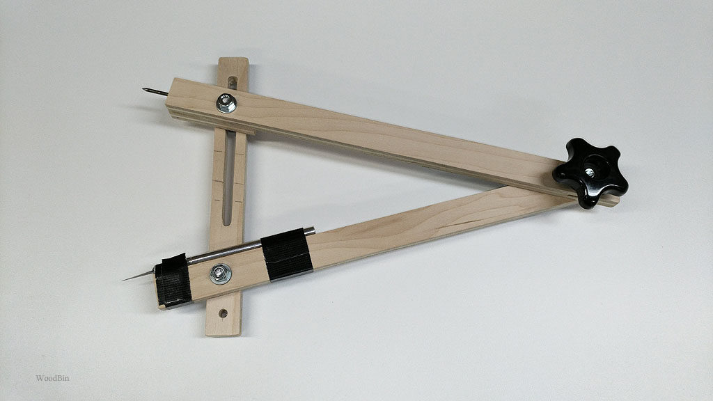 This compass cutter cuts circles ranging from 3" to 15" in diameter.