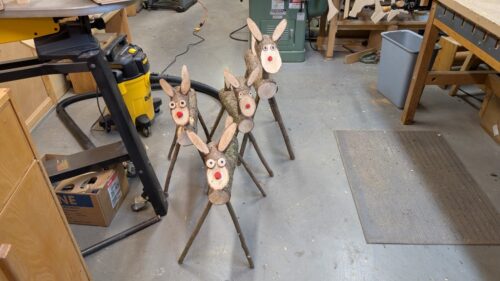 Quartet of freshly minted log reindeer